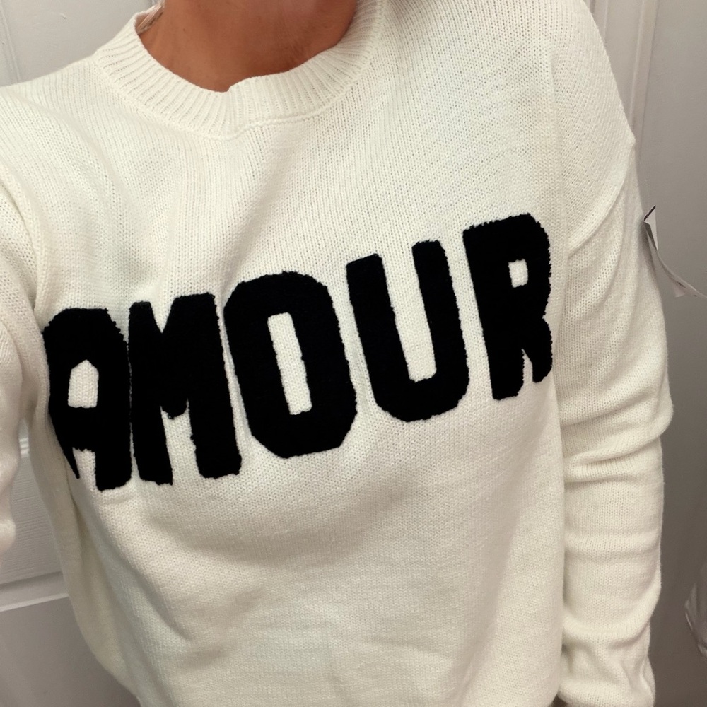 Sincerely Jules Ivory Knit “AMOUR” (Love) Sweater NWT!!